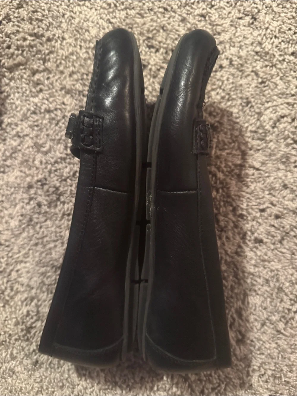Vionic Black Leather Bit-Detail Slip-On Loafers